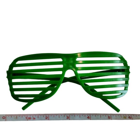Green Shutter Frames Eye Glasses Eyeglasses Halloween Costume - Picture 3 of 3